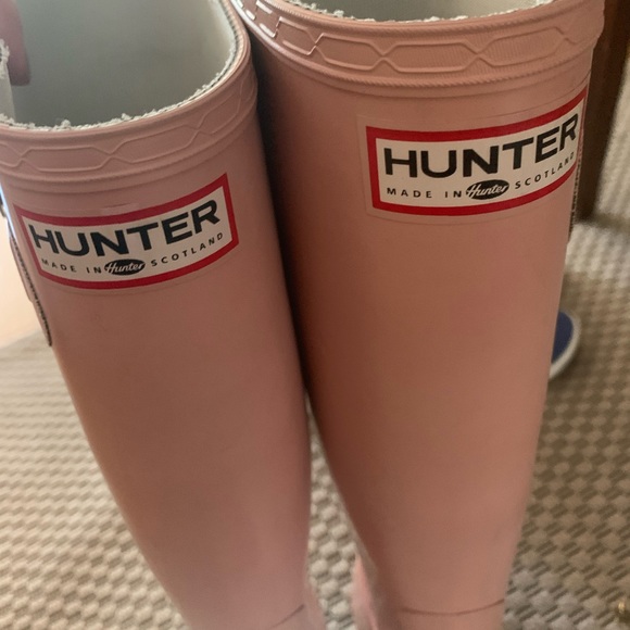 Hunter Boots Made in Scotland Light Pink Wellington Rain Boots - Picture 6 of 12